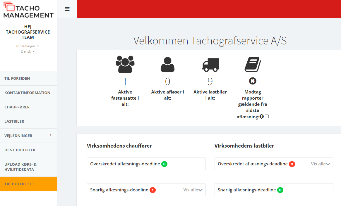 TachoManagement Analyse og opbevaring tachograf